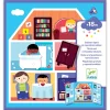 Stickers repositionnables La Maison Djeco avec pièces colorées enfants et meubles