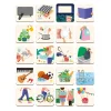 Icônes colorées d'activités familiales pour tableau d'organisation Janod, 20 carrés.