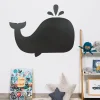 Tableau magnétique noir forme baleine avec eau en gouttes, mur blanc enfant