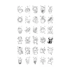 Dessins Kawaï noirs et blancs : animaux, nourriture, objets mignons pour tablette Kidydram-mini.