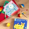Boîte tampons à doigts Les Toupitis bleu avec tapis de jeu coloré et tampons multicolores
