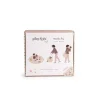 Boîte du tapis de jeu et sac Après la pluie, illustrations douces rose et beige