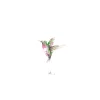 Tatouage éphémère Colibri Sioou en style graphique vert, rose et blanc, ailes déployées.