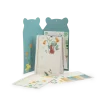 Toise carnet La forêt Mawa bleu vert avec illustrations d'animaux et fleurs jaunes