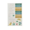 Toise carnet La forêt Mawa avec illustrations animaux, cases colorées vert, bleu, jaune, motifs plantes
