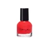 Flacon transparent rond vernis à ongles rouge pour enfant Madame Rosajou, bouchon noir.