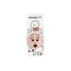 Vernis enfant Nailmatic Kids Peachy pêche pailleté rose clair avec boîte décor chien blanc cartoon