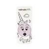 Vernis enfant Nailmatic Kids transparent pailleté avec dessin licorne rose pâle