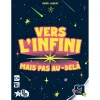 Titre du jeu "Vers l'infini mais pas au-delà" en lettres jaunes avec contour rose sur fond étoilé bleu nuit