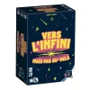 Boîte de jeu "Vers l'infini mais pas au-delà" fond bleu étoiles jaune et rose
