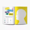 Pages ouvertes du livre Vive-toi ! avec silhouette blanche sur fond jaune et pictos colorés.