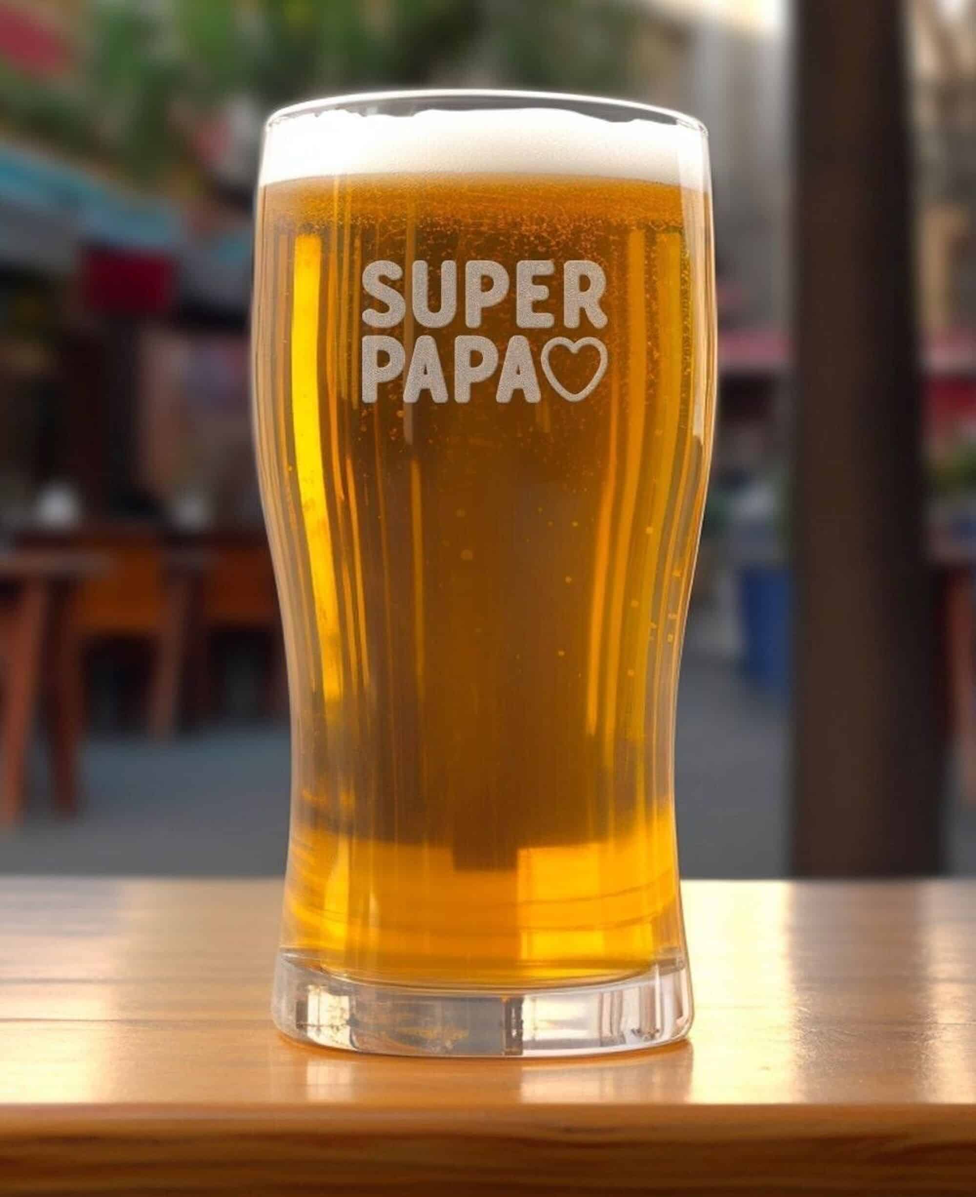 Verre à bière Super papa - Monsieur TSHIRT