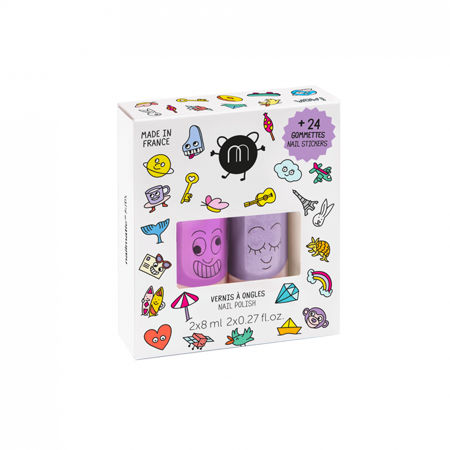 Wow Set 2 vernis + gommettes Marshi et Piglou - Nailmatic