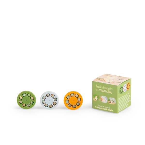 boite de 3 disques pour lampe calinours ecole des loisirs moulin roty