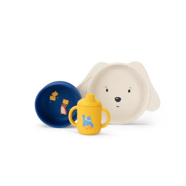 set vaisselle silicone puce et pilou moulin roty