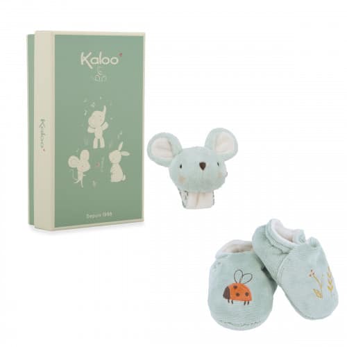 coffret chaussons et bracelet sonores souris kaloo