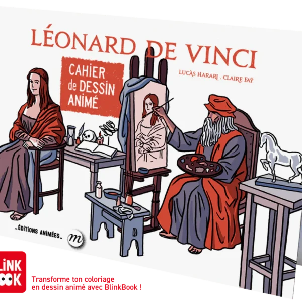cahier de dessin animé blink book léonard de vinci editions animées