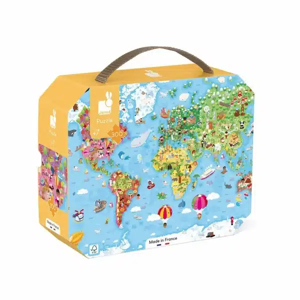 puzzle géant du monde 300 pièces janod