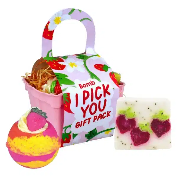 coffret cadeau i pick you boule de bain et savon bomb cosmetics