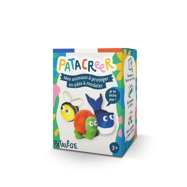 kit à fabriquer mes animaux à protéger en pâte à modeler patacreer