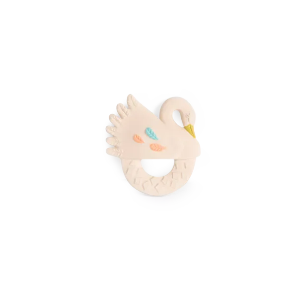 hochet anneau de dentition caoutchouc cygne moulin roty